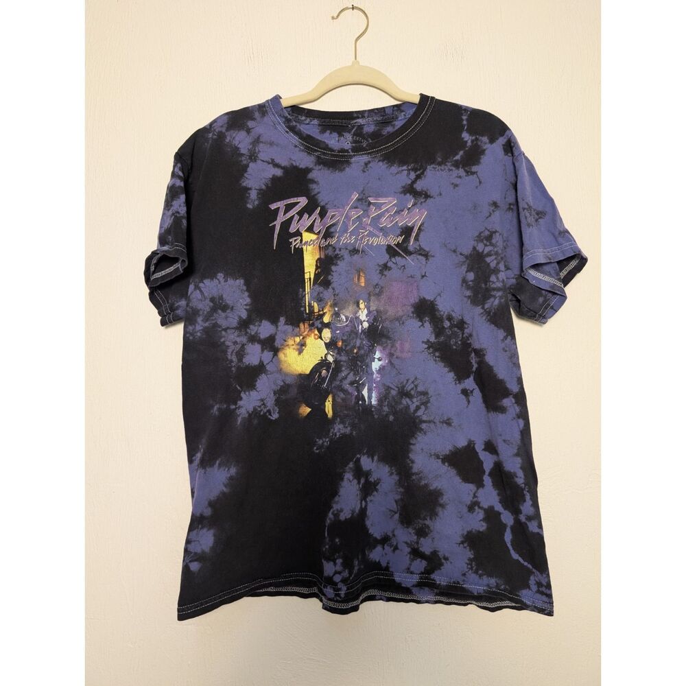 Prince Purple Rain Prince And The Revolution, Purple Black Tie Dye T-Shirt Large